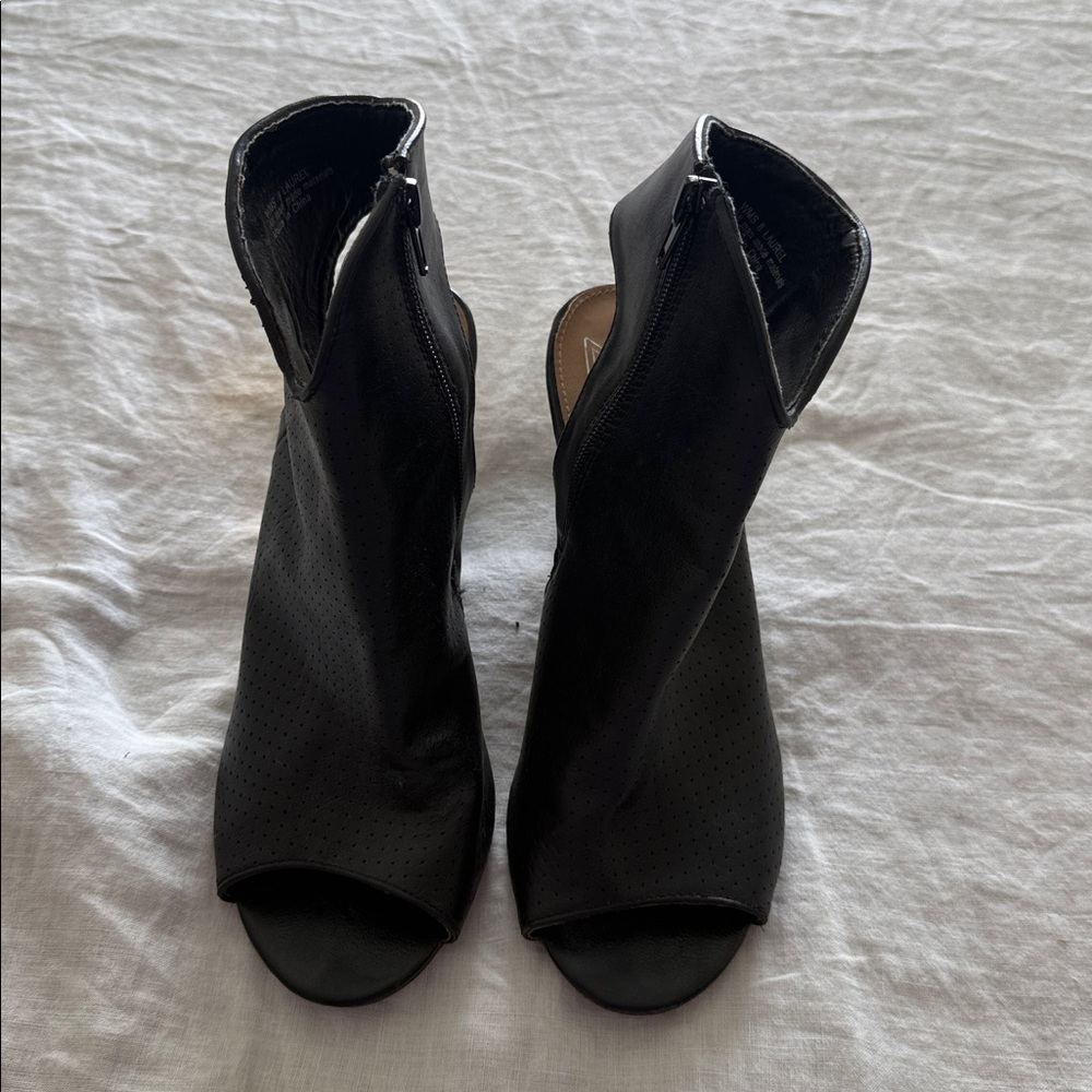 Black Peep Toe Ankle Boots
